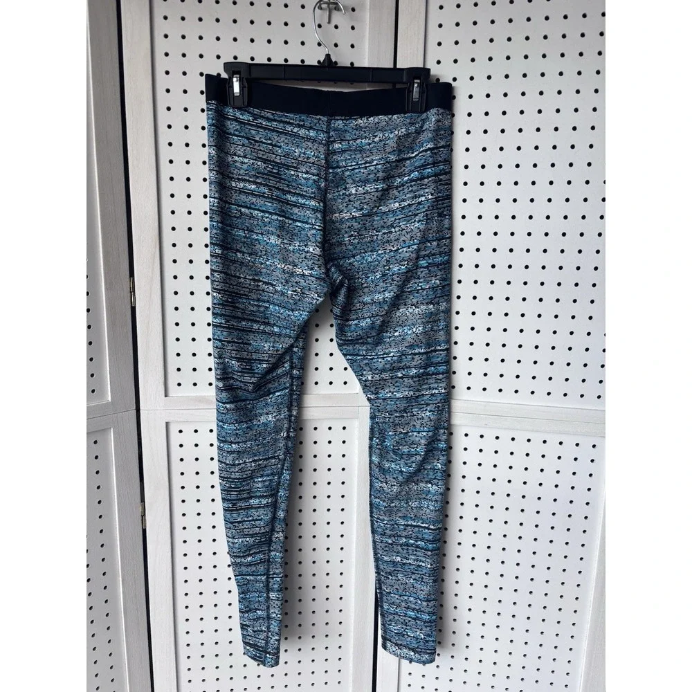Nike‎ Pro Dri Fit Leggings Running Athletic Women's Lg Blue Black Stretch